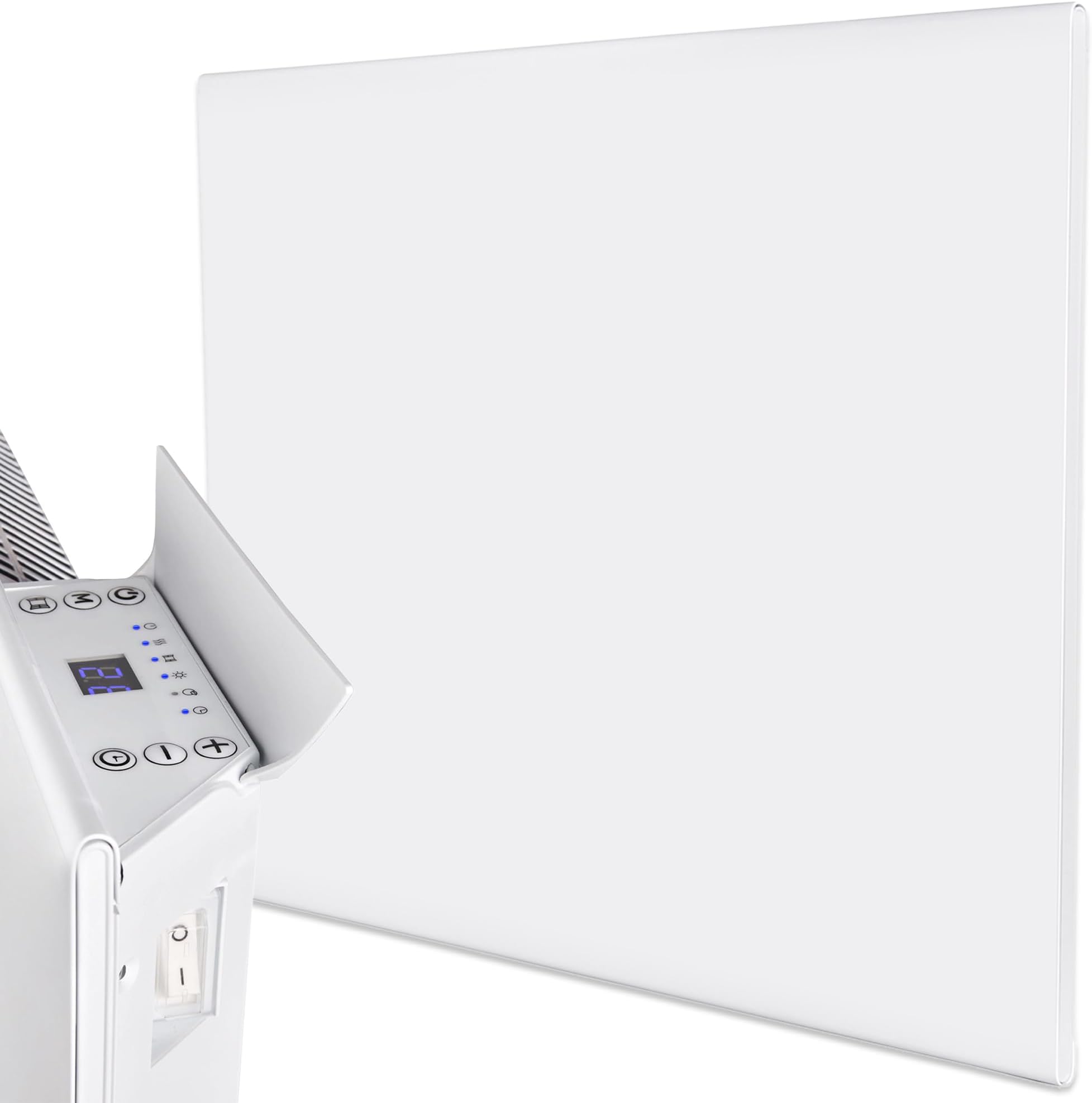 – MYLEK Panel Heater Radiator Electric 1KW - Daily and Weekly Timer, Digital Thermostat - Wall Mounted Slimline White Panel Heater for Bathroom, Office, Bedroom, Garage (1000 Watt) Lot 20 Compliant