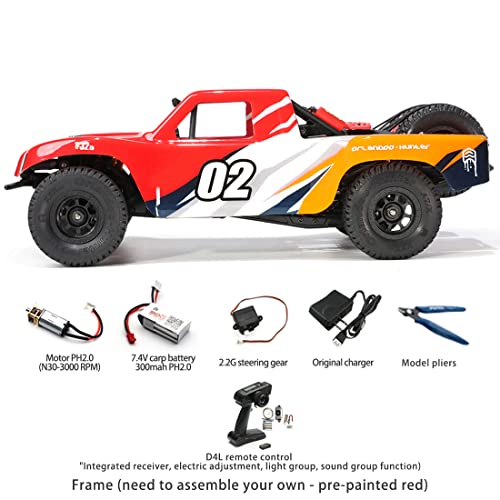 Image of FunXylophy RC Sport Racing Drift Car, 1 /32 2.4G Mini RWD RC Electric Straight Bridge Off-Road Short Truck Model (KIT Version /Red)