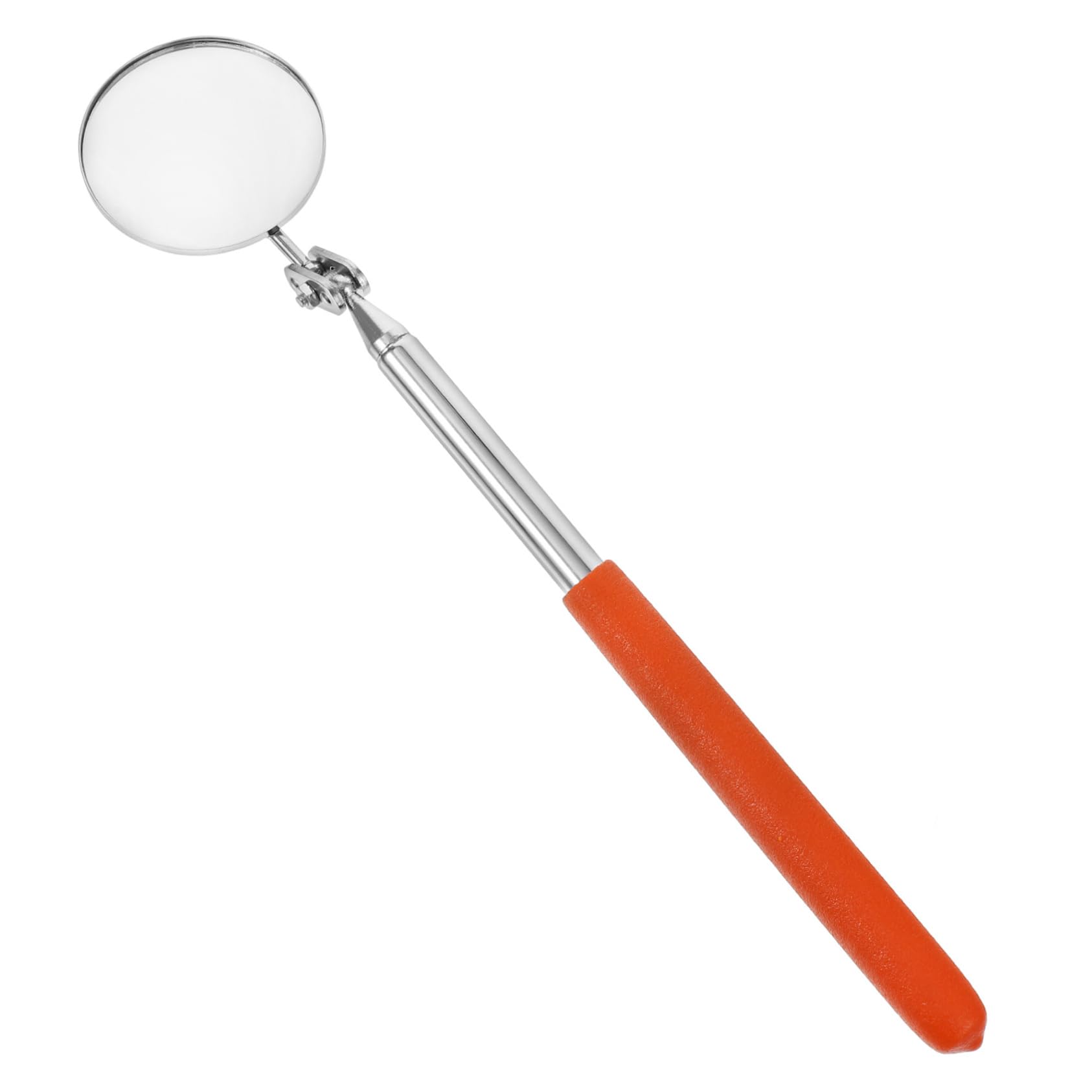 FUNOMOCYA 1 PC Telescopic Inspection Mirror Auto Round Mirror Vehicle Checking Mirror Telescoping Mirror Vehicle Inspection Mirror with Light Car Inspection Mirror Cars Rubber Sleeve Orange