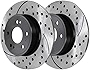 AutoShack PR41605LR Rear Drilled Slotted Brake Rotors Black Pair of 2 Driver and Passenger Side Replacement for Hyundai Veloster Kona Venue Elantra Coupe Elantra GT Kia Soul Seltos Forte5 Forte Koup