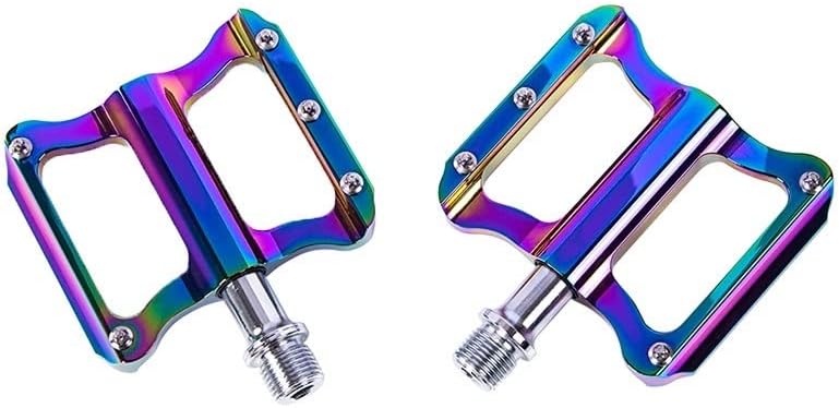 Miniatura 6 de Bike Pedals Bicycle Pedal MTB Good Grip Flat Pedal Ultralight Alloy Bearings and Downhill Anti-Slip Rainbow Platform Road Bike Pedals Mountain Bike
