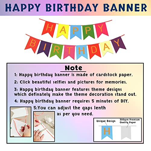 Image of Party Propz Multicolour Birthday Decoration Happy Birthday Decorations Kit for Boys and Girls Multicolour Balloons For Decoration / Multicolour Birthday Decorations Kit - Set of 42