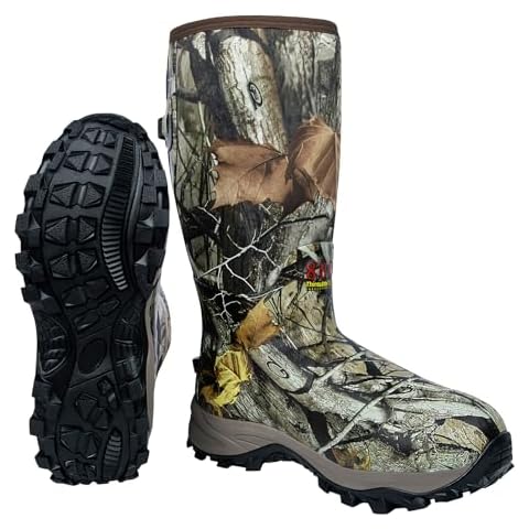 Hunthor Rubber Hunting Boots for Men with 800g Insulation, Waterproof Insulated 6mm Neoprene Shoes for Outdoor Hunting (Size 6-14) Cover