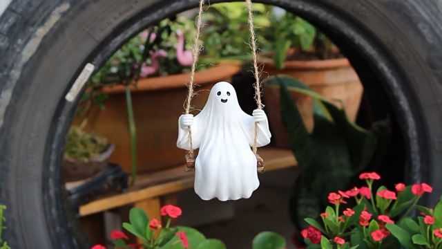 TECHPLUS Swing Ghost Car Hanging Ornaments – Scary Fun Halloween