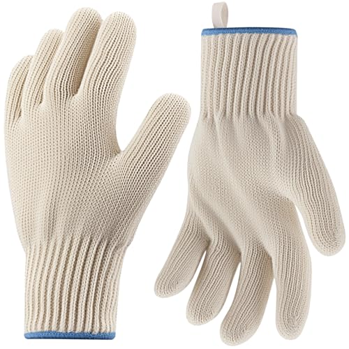 Houbobo Heat Resistant Oven Gloves Heat Resistant Cooking Oven Gloves with Fingers Grill Glove Full Hand Protection Grill Gloves for Outdoor Grill Gloves for Hot Food Handling(Set of 2)