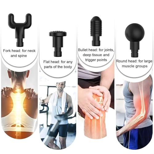 Image of Deep Tissue Massage Gun for Full Body Pain Relief, 6 Speed Levels, Normal & Turbo Modes, 4 Massage Heads, Type-C Charging, Cordless & Quiet Body Massager for Men & Women Mind Relex massage.