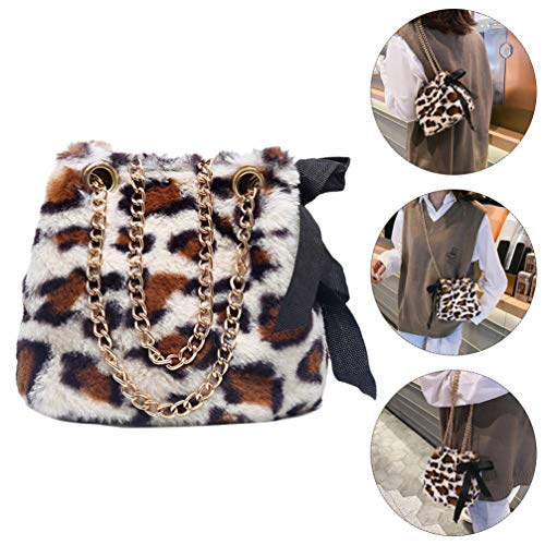 KESYOO Bolsa de Ombro de Pelúcia da Moda Bolsa de Corpo Cruzado para Mulheres Senhora (Branca)