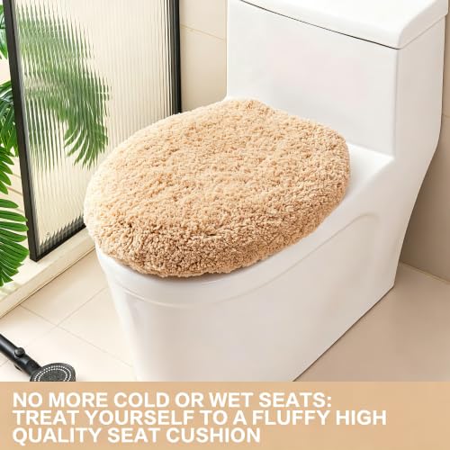 Image of Microfiber Toilet Lid Cover, 17.5 inchx15 inch Fits Round Oblong and Elongated