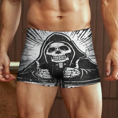 Retro Horror Grim Reaper Men's Boxer Brief Boxer Shorts Print Underwear Stretch Boxer Trunk Soft2