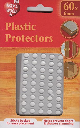 Plastic Wood Protectors - Clear Furniture Feet Pads Legs Doors Drawers Home New 60 x 6mm