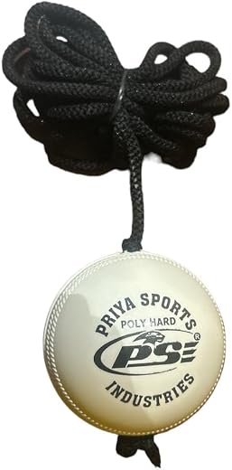 PSE Synthetic Ball with a Cord Cricket Hanging &amp; Knocking Ball for Indoor &amp; Outdoor Training |Practice| Batting