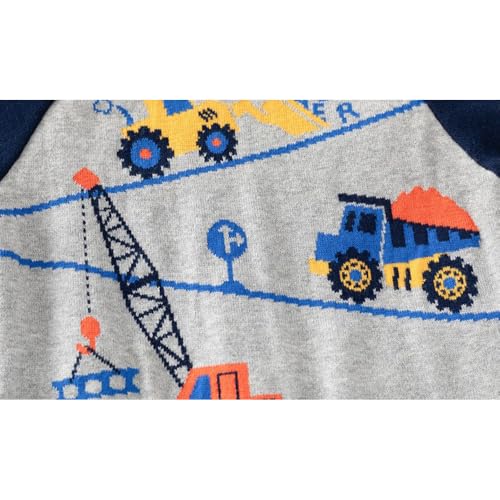 Image of Toddler Baby Boy Knit Sweater Pullover Cotton Cartoon Sweatshirt
