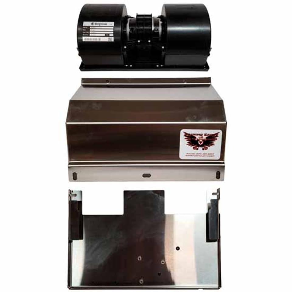 Generic Stainless Cover and Upgraded Blower Motor Premium Package for Kenworth T600, T660, T800, W900