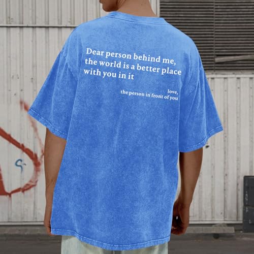 Image of Dear Person Behind Me Shirt You are Enough Tshirts for Men Oversized Inspirational Positive Tees Vintage Graphic Tops