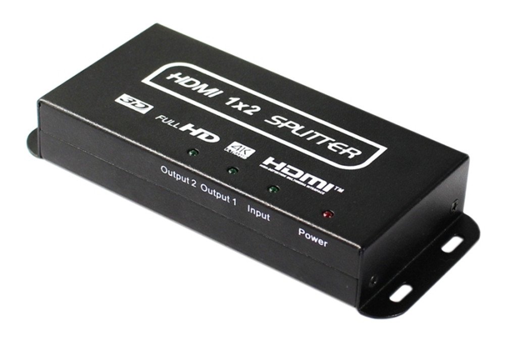 HDMI Matrix Switch ，Distributore HDMI con staffa di montaggio, Splitter HDMI HDMI 1x2 Splitter HDMI2.0 HDCP2.2 3D 1080P HDTV 1 Ingresso 2 Uscita HDMI Switcher 2.0 Supporto 3840x2160 / 60Hz