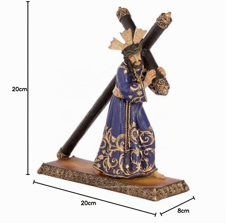 Figura Jesus Cristo Gran Poder Resina Pintada a Mano 20 cm
