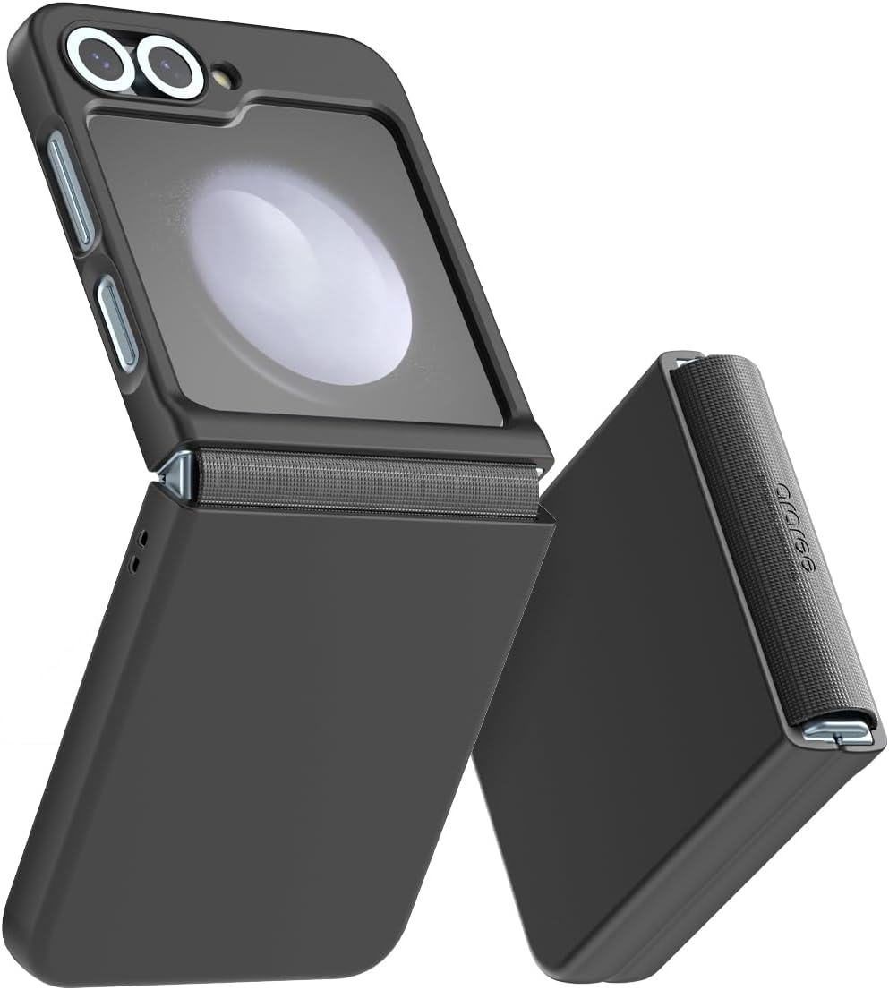 araree Aero Flex for Galaxy Z Flip Case with Hinge Protection, Slim Protective Cover (PC) with Hinge Protector (TPU), Compatible with Galaxy Z Flip 5G (Black, Z Flip 6)