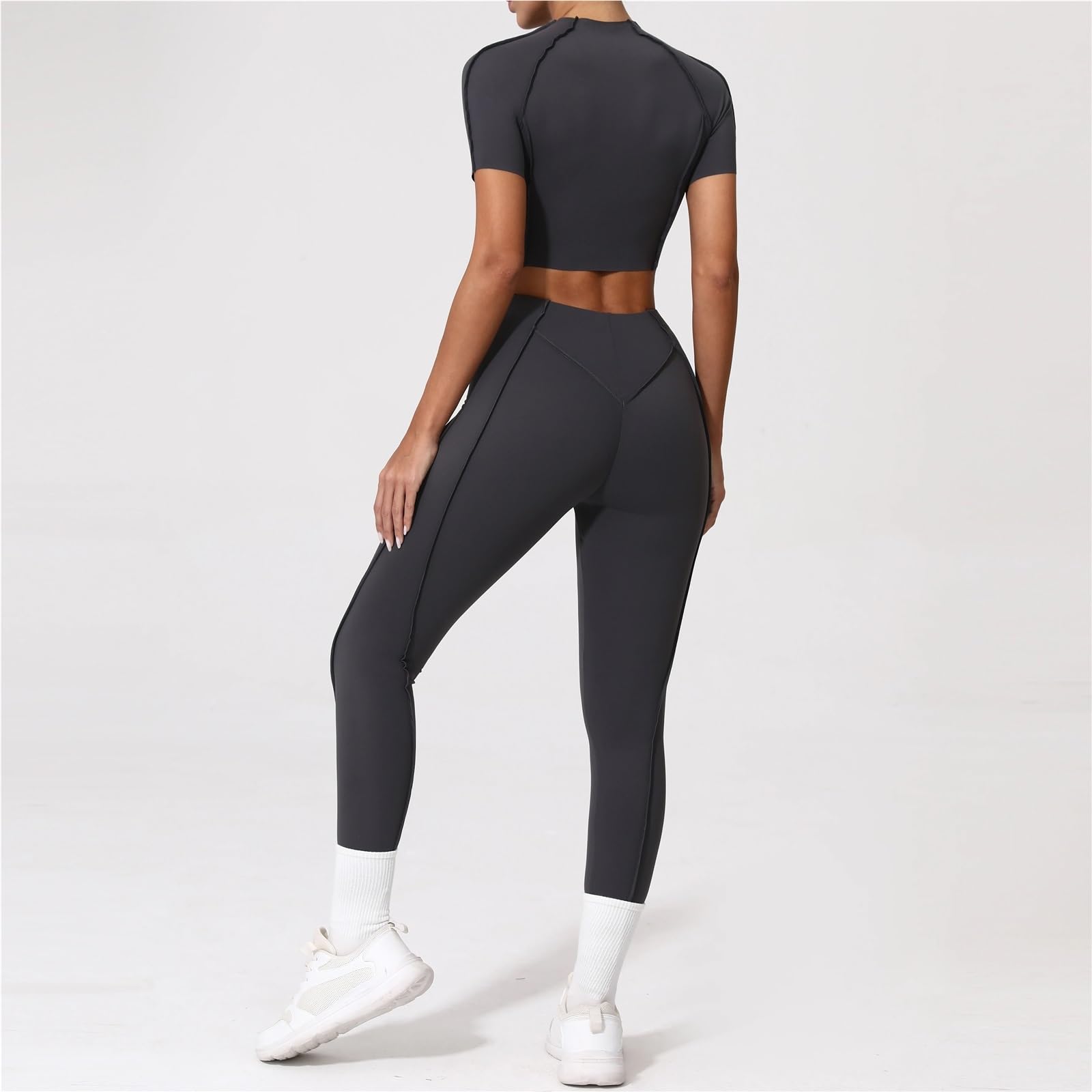 Conjunto Deportivo de 2 uds. De Traje Yoga for Mujer, chándal Gimnasio Secado rápido, Entrenamiento for Correr, Camisa Manga Larga, Ropa