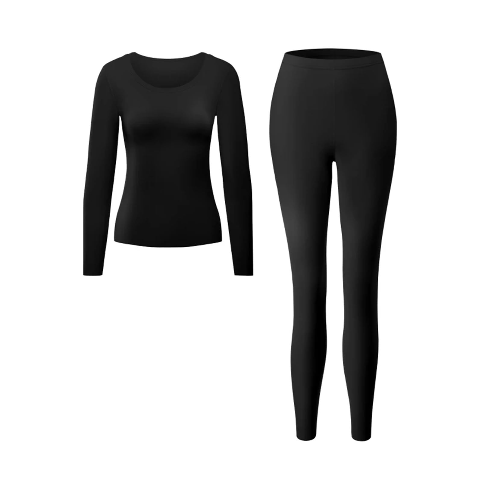Set di Biancheria Intima Termica da Donna Completo Intimo Termico in Pile da Donna, Autunno Inverno, Girocollo, Top a Maniche Lunghe, Pantaloni, Completo for Il Freddo