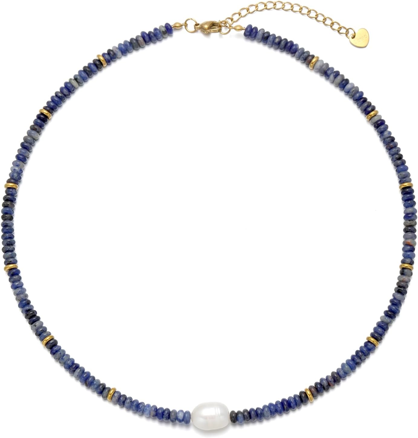 Beaded Necklaces for Women Gemstone Necklace with Freshwater Pearl Crystal Beaded Necklace Natural Stone Summer Beach Bead Choker Boho Necklaces for Women