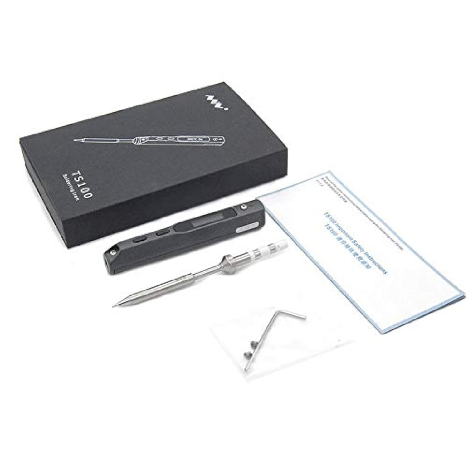 ELECDON Electric Welding Kit, TS100 Portable Digital Electric Soldering Iron Welding Set DC 12V-24V 65W Soldering Tips Tool (Blue/Black)