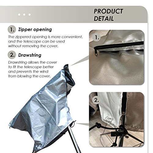 Gicov Telescope Cover Dustproof Sunproof Cover Bag Cover for Telescope with Adjustable Drawstring Zipper Indoor Outdoor Telescope Protector (59x33.5in) - Image 4