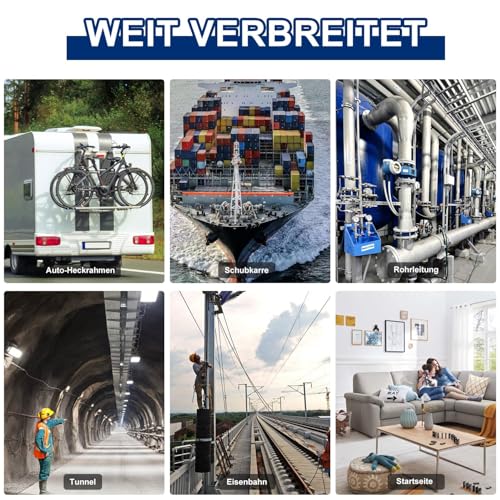 Bügelschraube Mit Gewinde M8 Vierkant-U Bügel 40mm x 100mm U-Bolzen 4Stk Mit 16 Muttern und 8 Gegenplatte U Schrauben Bügelbolzen Für Abschleppen Von Autos Schiffen Reparatur