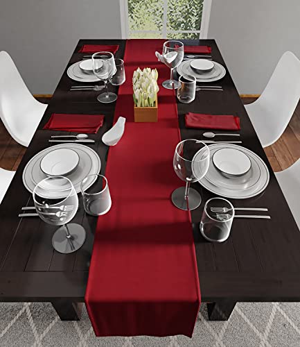 Encasa XO Table Runner 13x120 in Long, Deep Red, 32x304 cm - Image 2