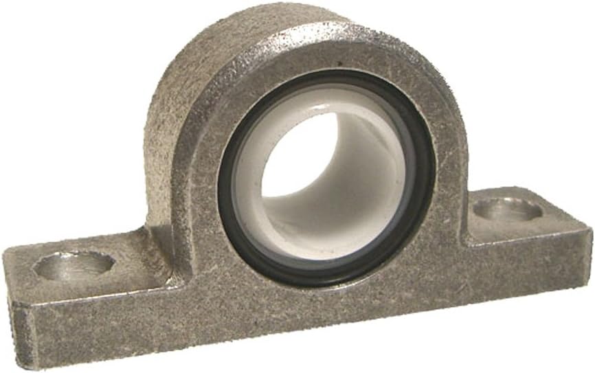 PB2-15M-A Delrin Acetyl Bearing Pillow Block, 2 Bolt Holes, 15 mm Bore Diameter, Aluminum, Metric