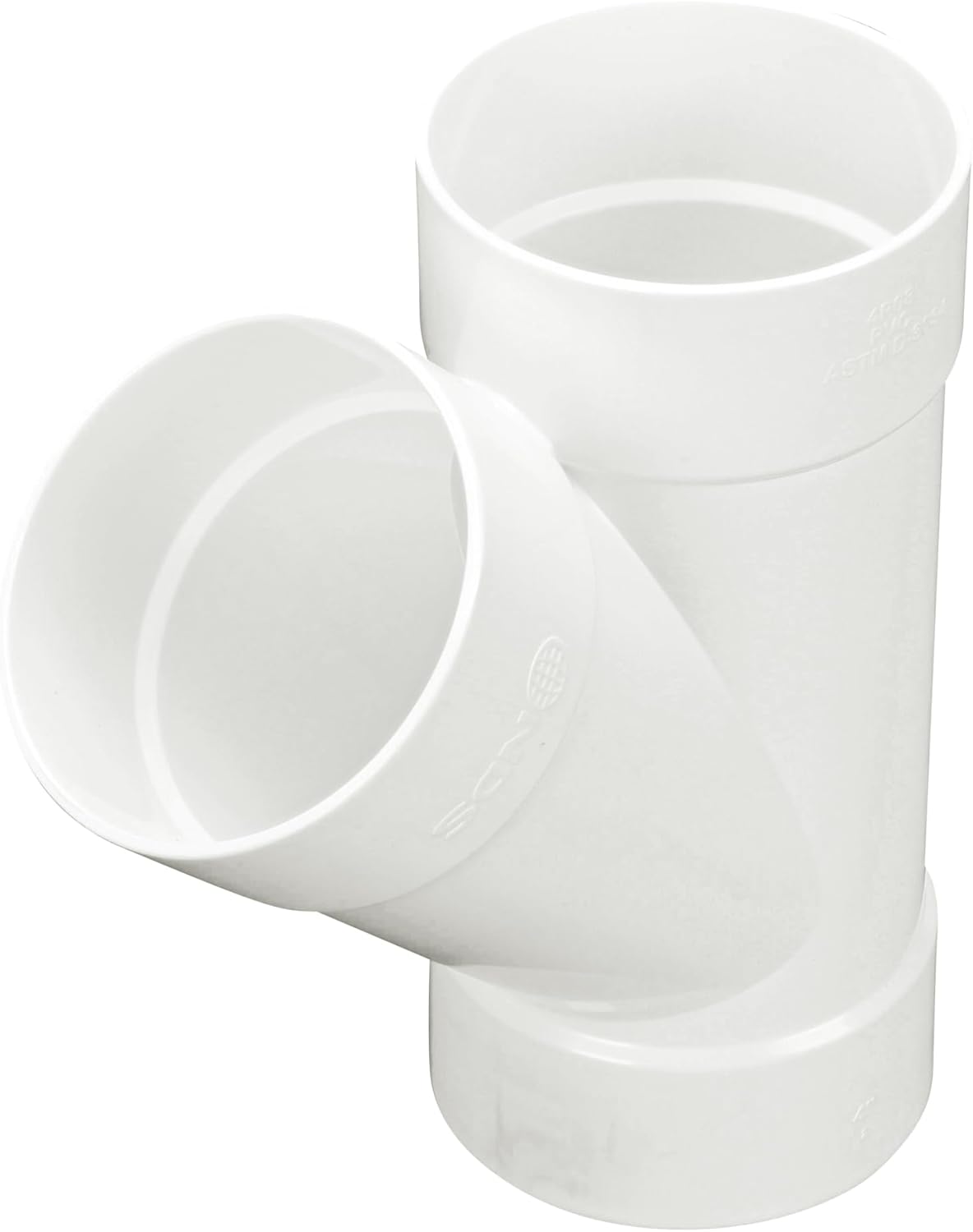 NDS 4P08 PVC S&D 45° Wye, 4-Inch, for Hub X Hub X Hub Solvent-Weld Connections, for use with 4-Inch Sewer and Drain Pipe, White 1 Count (Pack of 1)