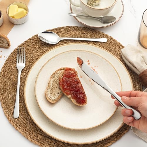 Salter BW06528 Bakewell Cutlery Set – 24 Piece, 18/0 Stainless Steel, Mirror Polish Flatware, 15-Year Guarantee, 6 Place Settings, Includes Forks, Knives, Dessert Spoons & Teaspoons, Dishwasher Safe
