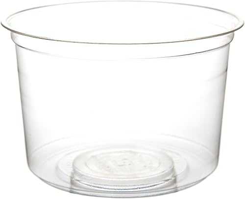 Eco-Products EP-RDP16 Recipiente redondo de plástico a base de plantas, renovable y compostable, capacidad de 16 onzas (10 paquetes de 50),