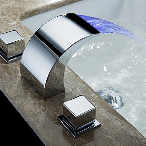 Robinet de salle de bain moderne cascade LED pour vasque et lavabo de vestiaire