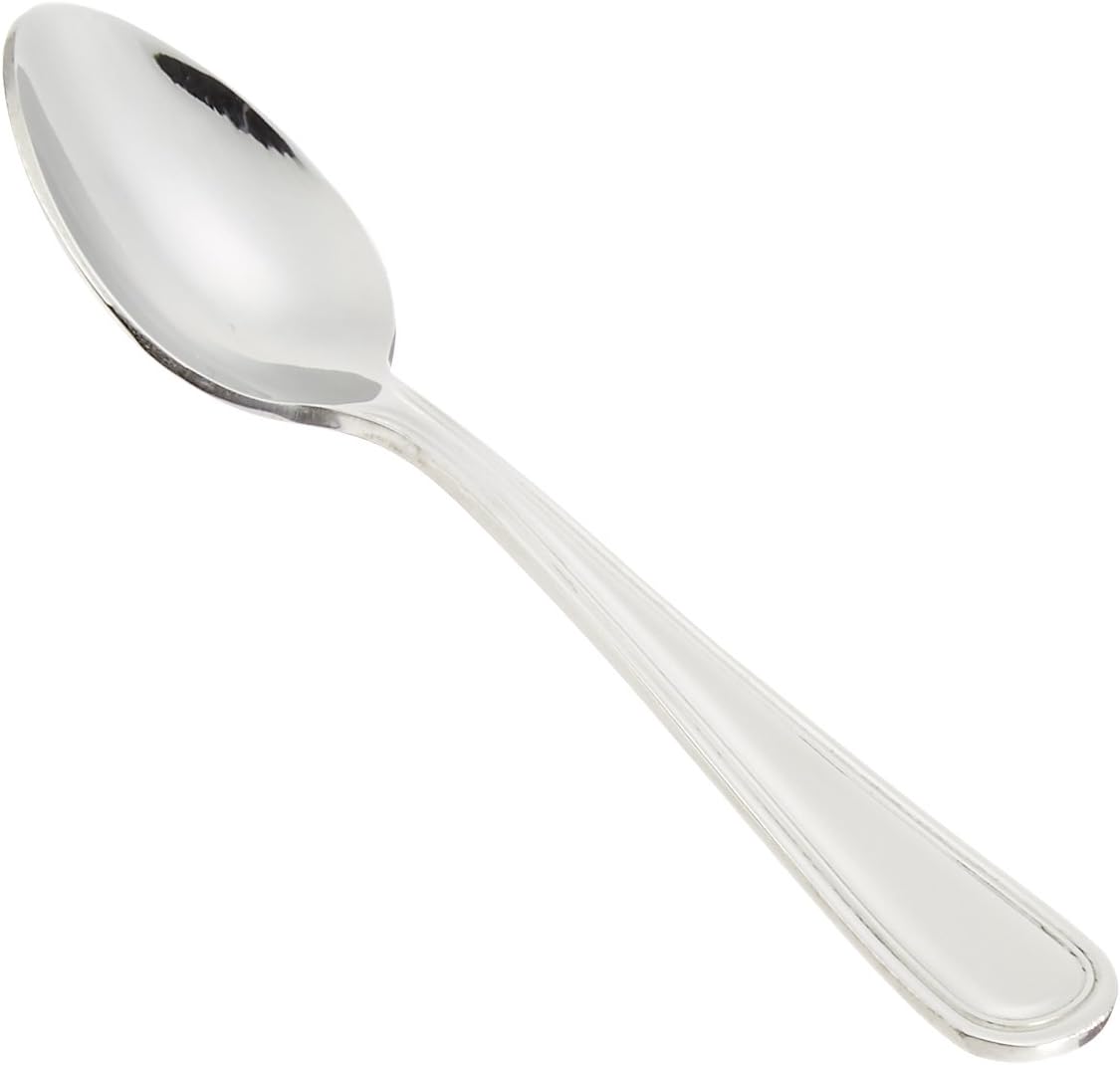 Winco Shangarila Stainless-Steel Small Spoon for Coffee, Tea, Espresso and Desserts, Extra Heavyweight, 5.5" (12 Pack)