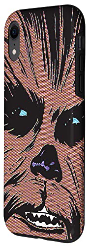 Coque iPhone XR Star Wars Chewbacca Face au design noir effet BD