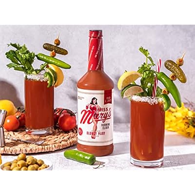Miss Mary's Bloody Mary Mix, Low Sugar Drink Mixer, All Natural Ingredients, Low Calorie, Low Carb, Keto Friendly, Bold and Spicy, 2 Pack