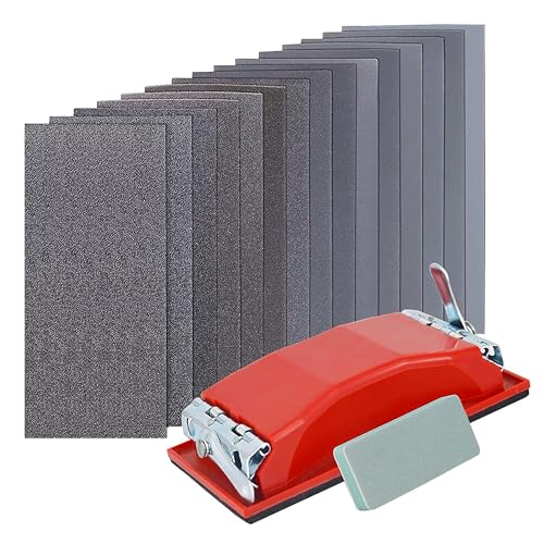 Vrket Wet Dry Sandpaper Set 42 Sheets Of 120 To 3000 Grit Sandpaper With San...
