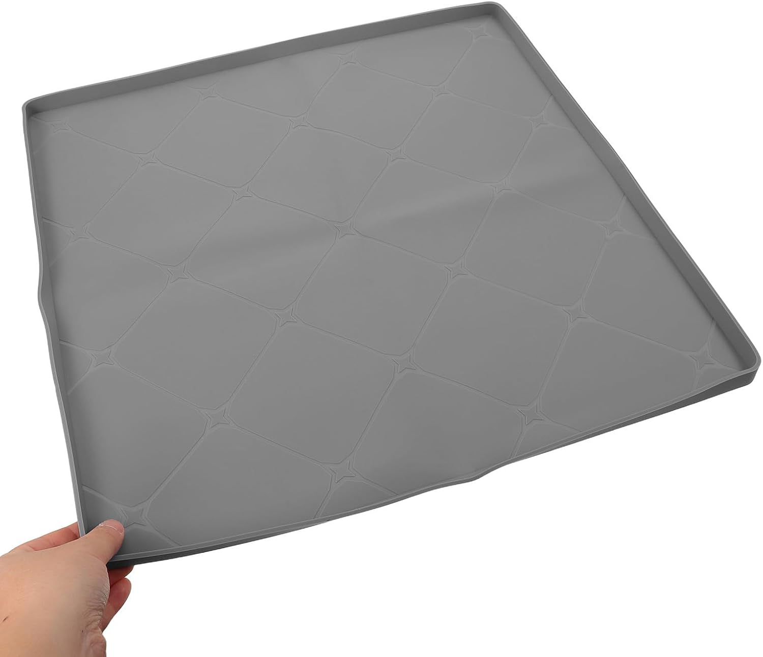 Garneck Pet Feeding Mat for Cats and Small Animals, Silicone Spill-Proof Floor Protector with High Raised Edges, Waterproof and Easy to Clean Feeding Pad for Indoor Use on Balcony or Floor