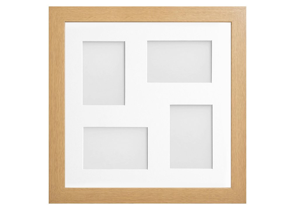 Frame Company Watson Beech Multi-Aperture Photo Frame with Mount, 40x40cm for 7x5 (x4 mix) * Choice of Frame Colour and Mount Design* NEW