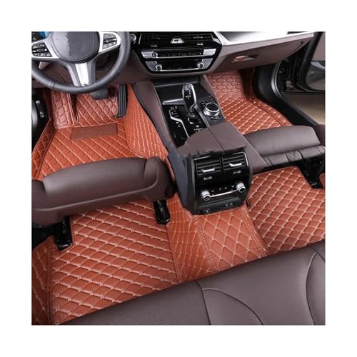 Tapis voiture antidérapant et imperméable en PU marron pour habitacle Skoda Rapid 2013-2020