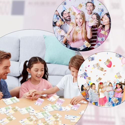 JOKILY Spielgeld Set, 120 Blätter Spielgeld Euro Scheine Nennwert 10/20/50/100/200/500, Spiel Geld, Geeignet für Kinder ältere Menschen, Verbessern Lernen Währungskenntnisse Fähigkeiten