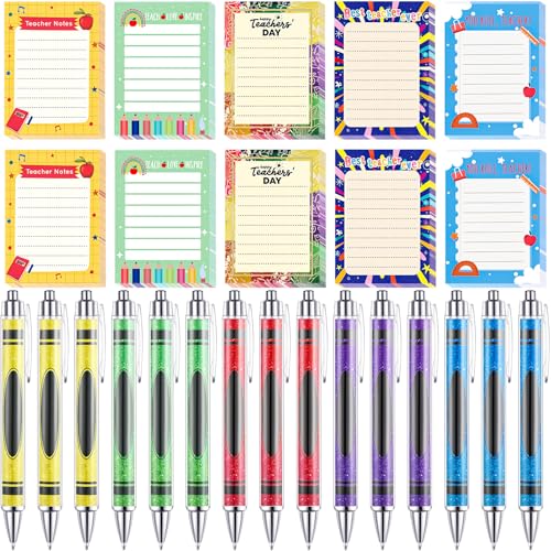 Fuutreo 30 Pcs Teacher End of Year Gifts Set Notepads with Pens Funny Sticky Notes Ballpoint Pens Memo Pads to Do List Bulk for Student Teachers Appreciation Gifts(Teacher-Funny)