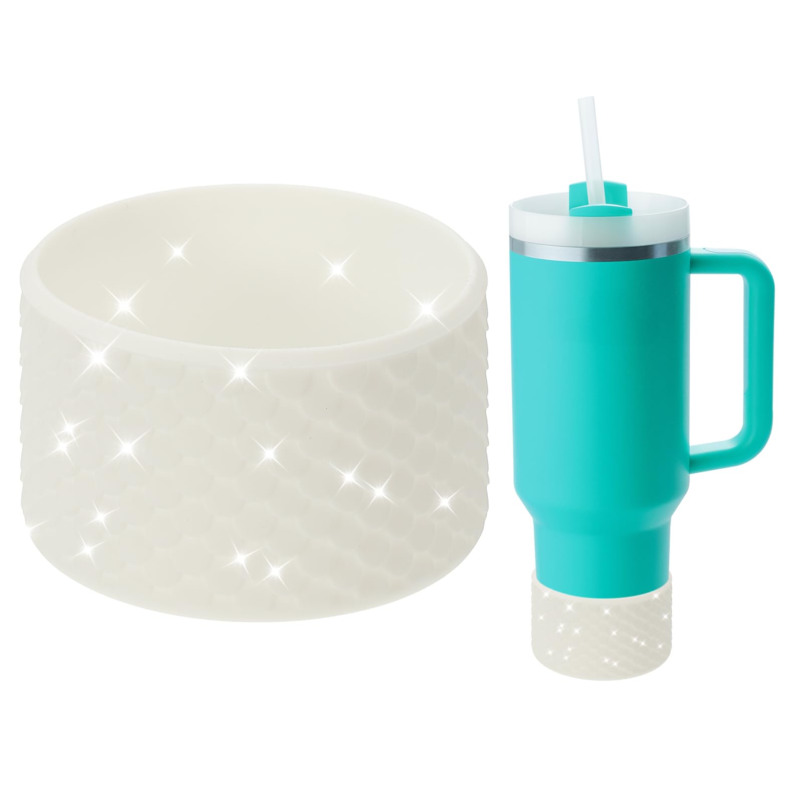 PATIKIL Silicone Water Bottle Boot for 12-40oz Tumbler, Anti-Slip Water Bottom Protective Sleeve Tumbler Protector Cover for Water Bottle Mug Tumbler Accessories, White