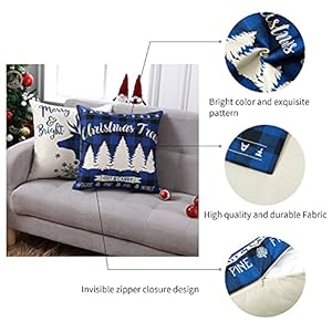 Caromiochristmaspillowcovers18x18inchblackandbluefarmhousebuffaloplaidthrowpillowcasesxmastreedeernativitysceneholynightthrowcushioncoversholidaydecorationssetof4  Urban Country Home Decor Caromio christmas pillow covers 18×18 inch black and blue farmhouse buffalo plaid throw pillow cases xmas tree deer nativity scene holy night throw cushion covers holiday decorations set of 4  urban country home decor