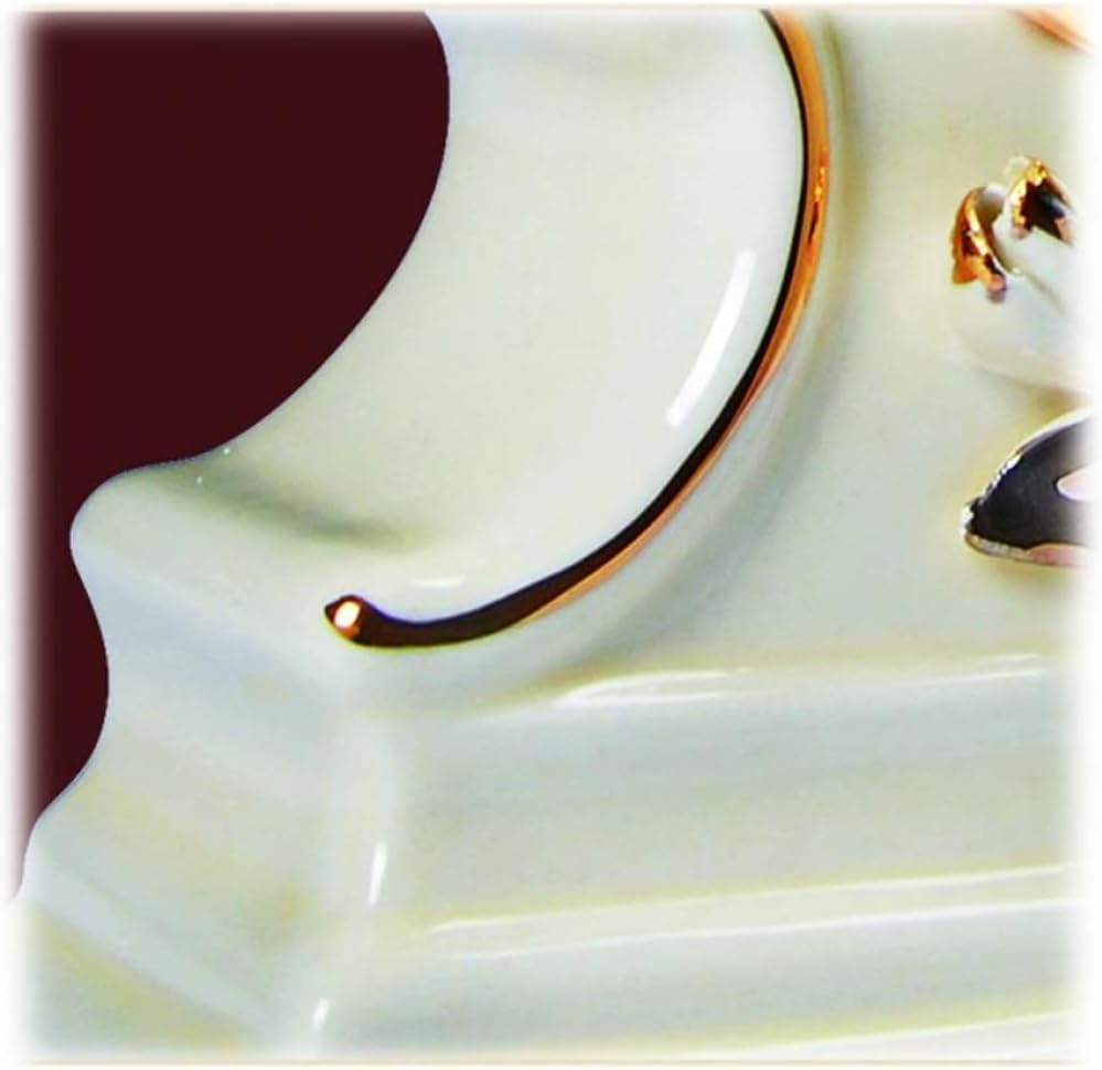 Retro Desk Clock Old-Fashioned Home Mantel Clock/Large Design Clock/15 Inch White Fashion Desk Clock/Retro Table Clock for Living Room Chic Home Decor