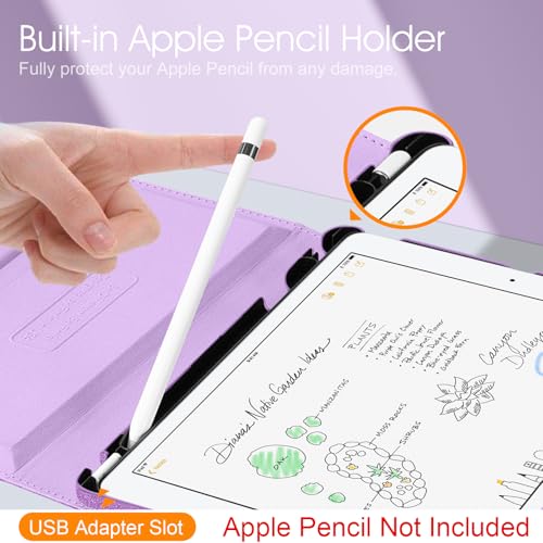 Image of Fintie Rotating Case for iPad 9th Generation (2021) / 8th Generation (2020) / 7th Gen (2019) 10.2 Inch - 360 Degree Rotating Stand Cover with Pencil Holder, Auto Wake Sleep, Glittering Purple
