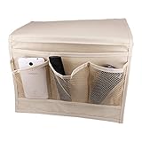 Smilesun Bedside Storage Organizer Bedside Caddy Sofa Storage Organizer Table cabinet Storage Organizer for tablet Magazine Phone Remotes - All Within Arms Reach (Beige)