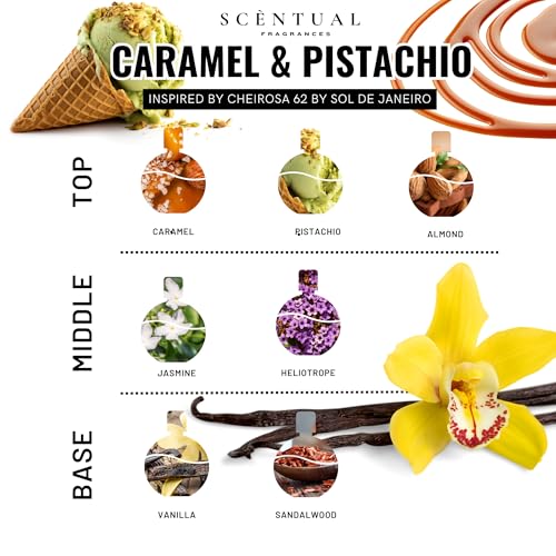 Luxury Perfume Oil, Ultra-Concentrated Women Roll-On Fragrance Oil, Long Lasting Rollerball Travel Mini Perfume, Vegan, Alcohol & Cruelty Free 10ml (Caramel & Pistachio)2