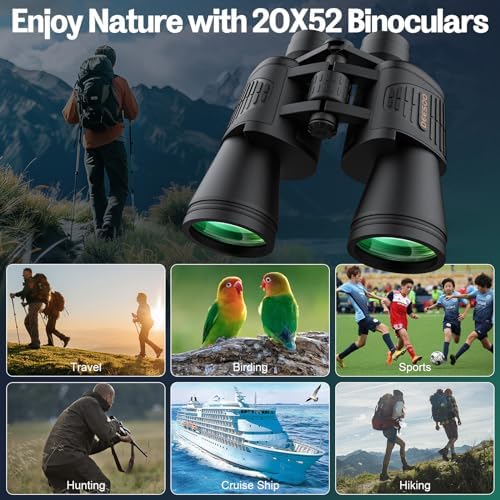 Bild 5 - 20x52 Fernglas für Erwachsene, Hochleistungs-Fernglas - Vogelbeobachtungsfernglas für Erwachsene mit klarer Sicht bei schwachem Licht