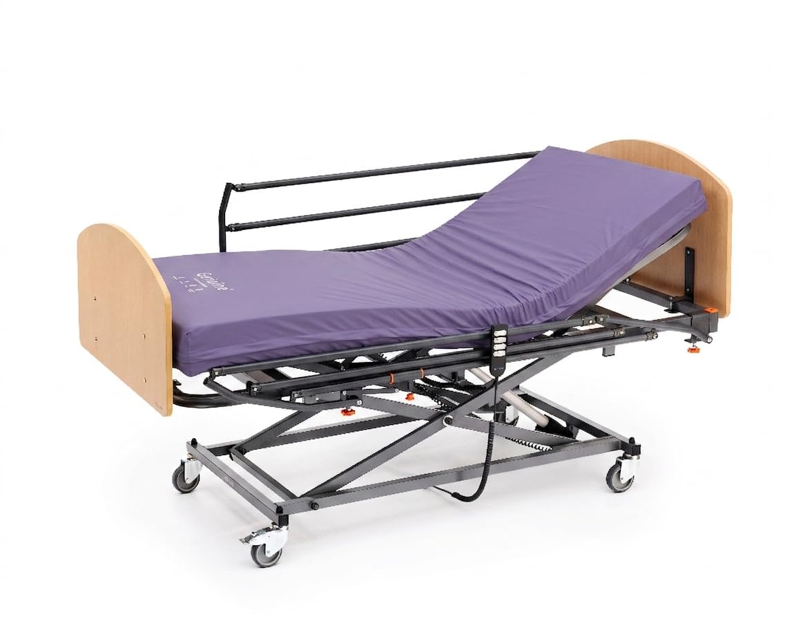 Cama Articulada Gerialift, Ajustable en Altura 37-77 cm, Estructura Metálica, Lamas de Madera de Haya, 90x190 cm (105 X 190, Haya)